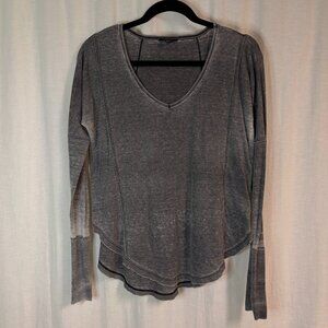 Lucky Brand Gray Waffle Knit Long Sleeve Top Women’s Small